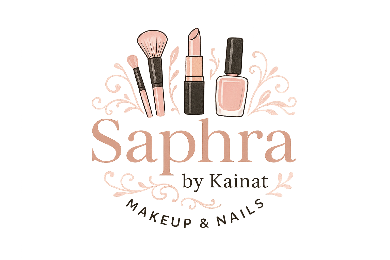 piyara sa logo bnao saphra by kainat lrkion ki chezen hon gi makeup ye sb piyara sa logo ho white me ho background nails ka store he piyara sa decent logo ho